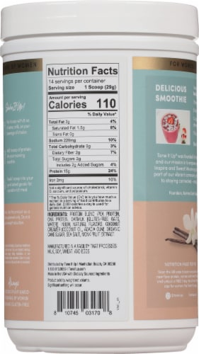 Tone It Up® Vanilla Plant-Based Protein Powder Perspective: back