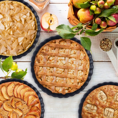 Bruntmor 10  White Pie Pan Set of 4 - Porcelain Ceramic, Oven & Dishwasher Safe Perspective: back