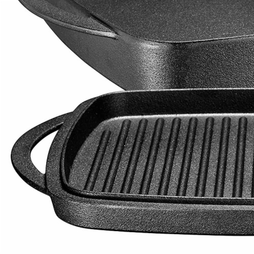 Bruntmor 2-in-1 Pre-Seasoned Cast Iron Dutch Oven With Handles - Crock Pot  Bl for sale online