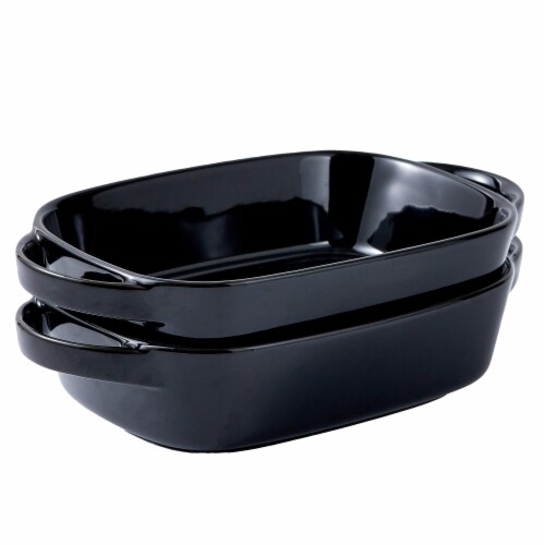 Bruntmor 9 x5  Matte Black Baking Pans Set of 4 | Ceramic Bakeware Perspective: back