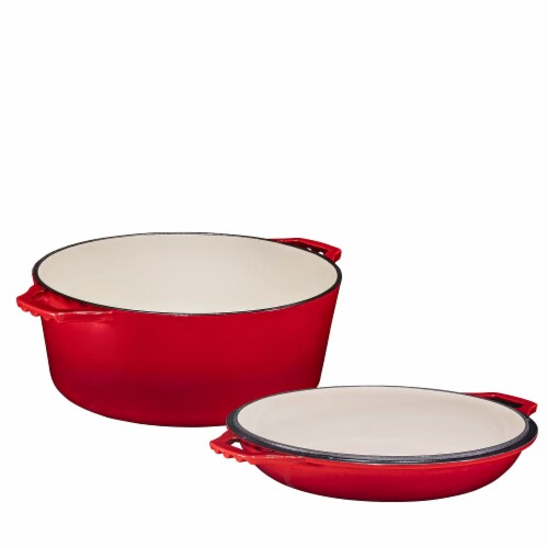 Bruntmor 7 Qt 2-in-1 Black Dutch Oven & Skillet Set