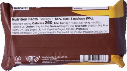 Schar Gluten Free Hazelnut Wafers Perspective: back