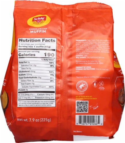 Schar Gluten-Free Chocolate Chip Muffins Perspective: back