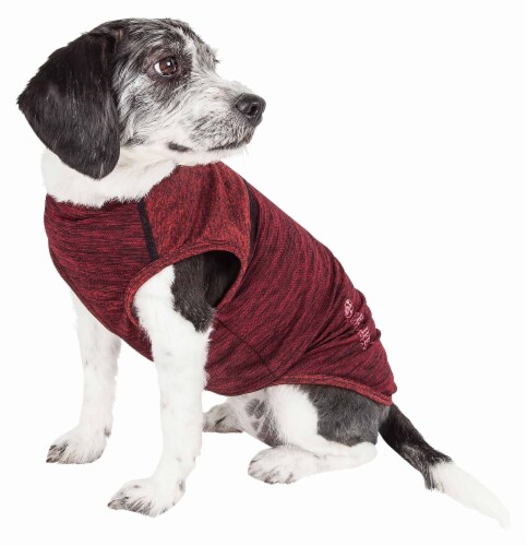 Pet Life Active Aero-Pawlse Heathered Quick-Dry Performance Dog Tank Top T-Shirt Perspective: back