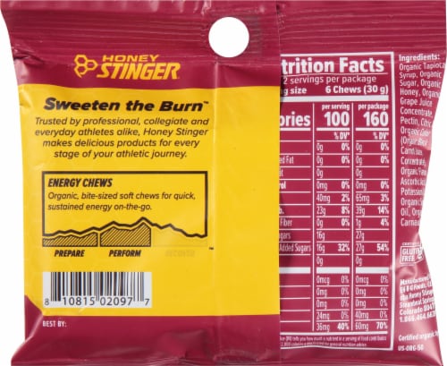 Honey Stinger® Organic Pomegranate Passion Chews Perspective: back