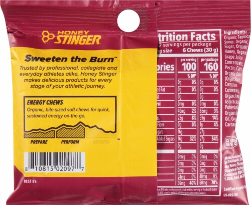 Honey Stinger® Organic Pomegranate Passion Chews Perspective: back