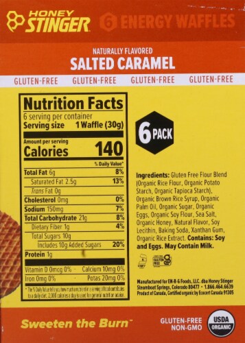 Honey Stinger® Organic Gluten Free Salted Caramel Waffles Perspective: back