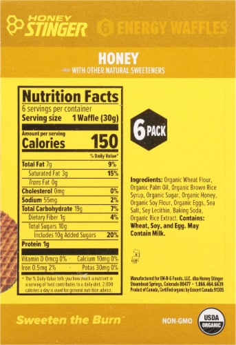 Honey Stinger® Organic Honey Waffle Perspective: back
