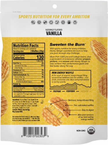 Honey Stinger® Organic Vanilla Mini Waffles Perspective: back