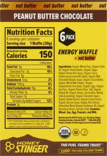 Honey Stinger® Energy Waffle + Nut Butter Perspective: back