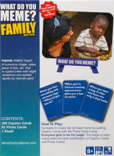 What Do You Meme?® Family Edition Card Game Perspective: back