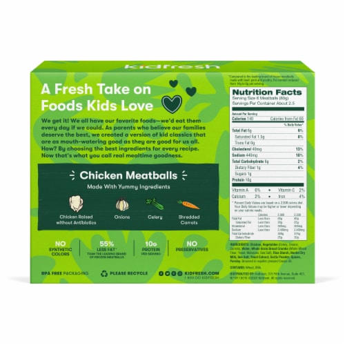 Kidfresh Mighty Meaty Chicken Frozen Meatballs Perspective: back