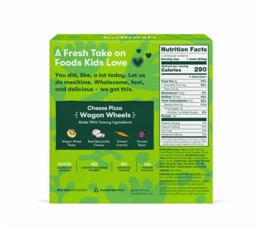 Kidfresh® Cheese Pizza Wagon Wheels Frozen Meal Perspective: back