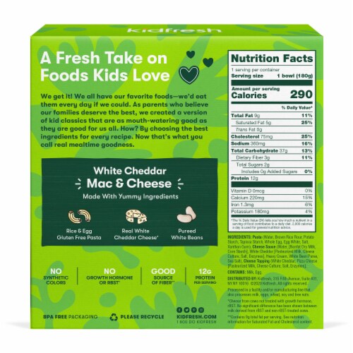 Kidfresh Gluten Free White Mac 'N Cheese Frozen Meal Perspective: back