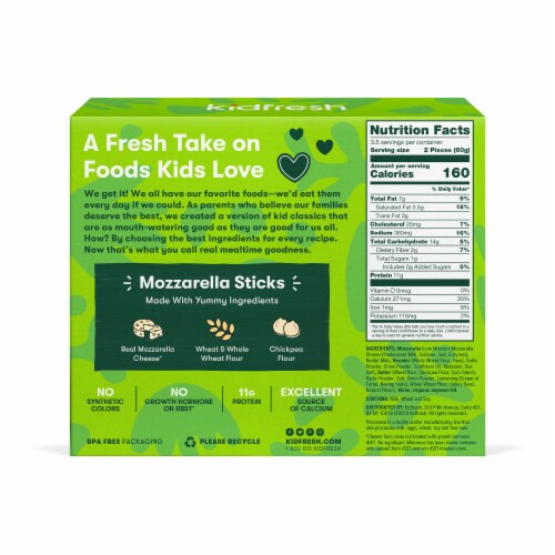 Kidfresh Mozzarella Sticks Perspective: back