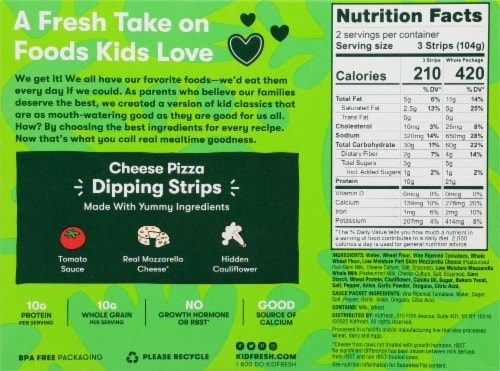 Kidfresh Cheese Pizza Dipping Strips Perspective: back