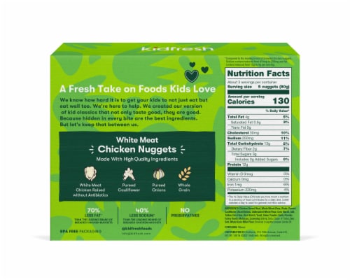 KidFresh White Meat Chicken Nuggets Perspective: back