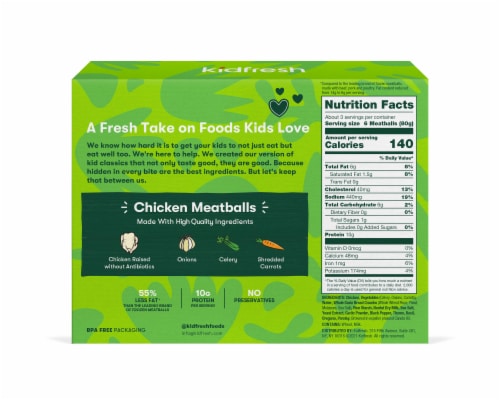 Kidfresh® Chicken Meatballs Perspective: back