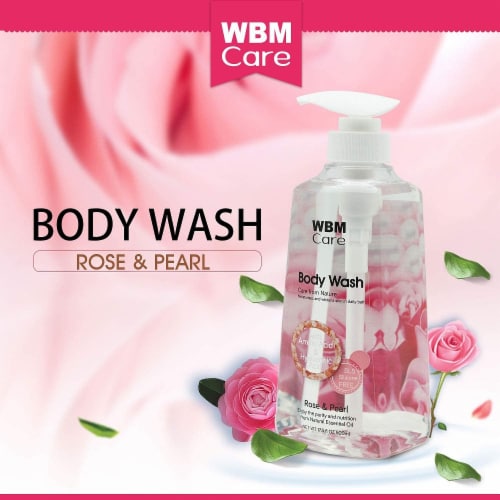 WBM Care Body Wash, Regenerates & Revitalize With Himalayan Pink Salt, Rose & Pearl–Pack of 3 Perspective: back