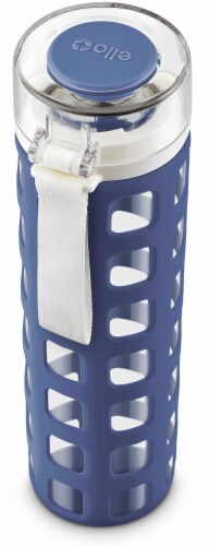 Ello Syndicate Glass Water Bottle - Bold Blue Perspective: back