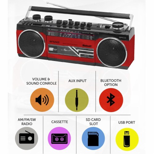 Riptunes Blt Retro Cassette Radio Sd/usb Perspective: back
