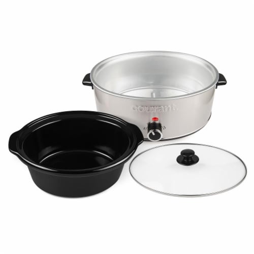 7.0 Quart Oval Slow Cooker, Stainless Steel Perspective: back