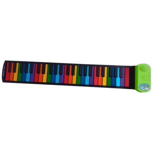 Riptunes ERK-4902 Roll It Up Musical Keyboard with 49 Colorful Keys, Green Perspective: back