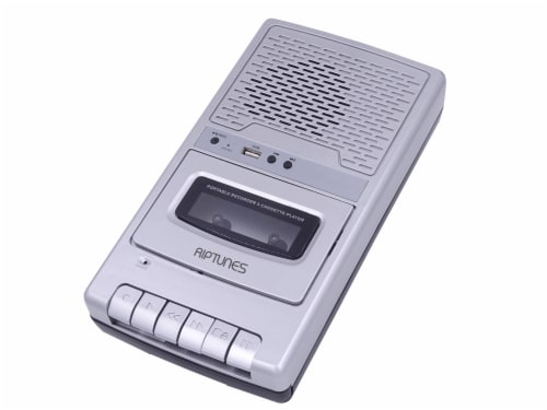 Riptunes Cassette Recorder Player, Analog Cassette to Digital MP3 Converter, USB- Silver Perspective: back