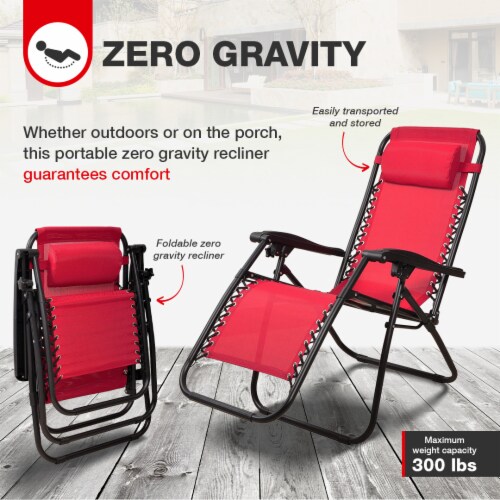Elevon Adjustable Zero Gravity Recliner Lounge Chair for Outdoor Deck Burgundy 1 Piece Baker s