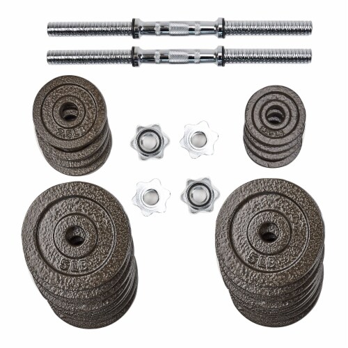 Everyday essentials contoured handle cast iron adjustable dumbbell weight set discount