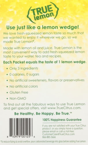 True Lemon® Sweetener Perspective: back