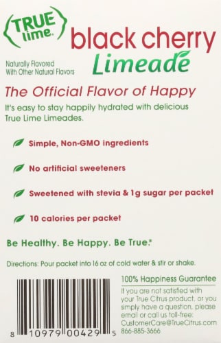 True Lime® Black Cherry Limeade Drink Mix Packets Perspective: back