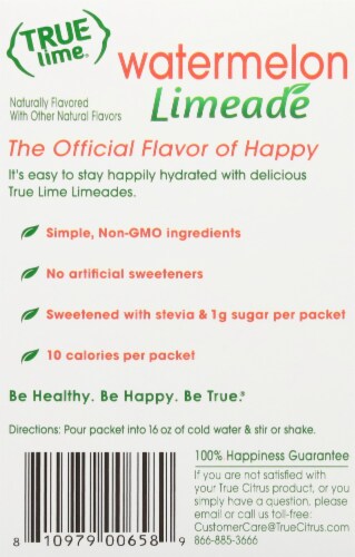 True Lime® Watermelon Limeade Drink Mix Packets Perspective: back