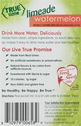True Lime® Watermelon Limeade Drink Mix Packets Perspective: back