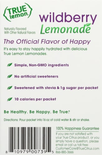 True Lemon® Wildberry Lemonade Drink Mix Packets Perspective: back