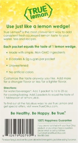True Lemon® Packets Crystallized Lemon Perspective: back