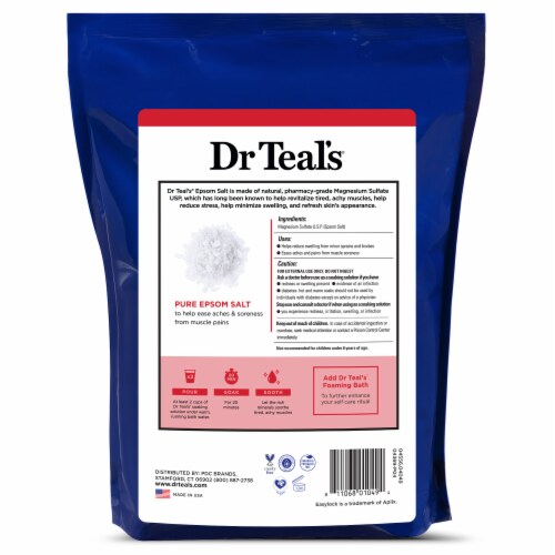Dr Teal's Unscented First Aid Pure Epsom Salt Therapeutic Soak Perspective: back