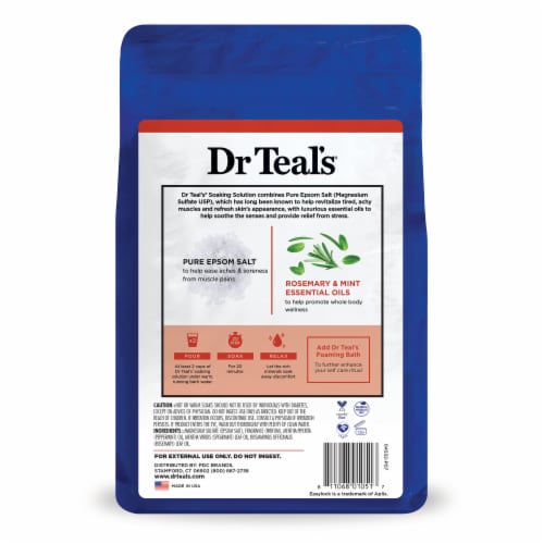 Dr Teal's Wellness Therapy Pure Epsom Salt Soaking Solution Perspective: back