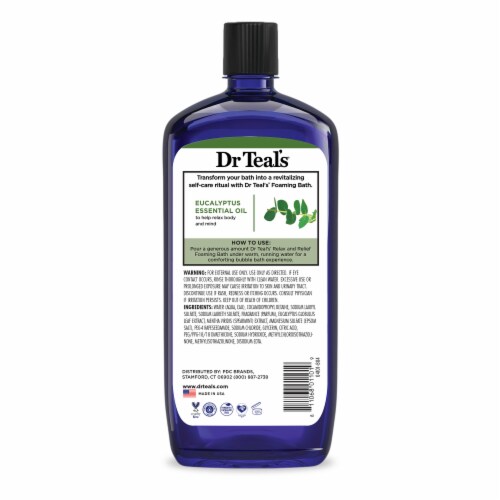 Dr Teal's® Relax & Relief Foaming Bath with Pure Epsom Salt, Eucalyptus & Spearmint Perspective: back