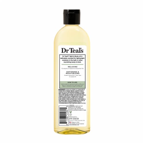 Dr Teal's® Relax & Relief Bath & Body Oil with Eucalyptus & Spearmint Perspective: back