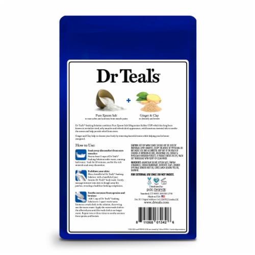 Dr Teal's® Detoxify & Energize Epsom Salt Magnesium Soak with Ginger & Clay Perspective: back