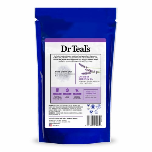 Dr Teal's Soothe & Sleep Lavender Pure Epsom Bath Salt Soak Trial Size Perspective: back