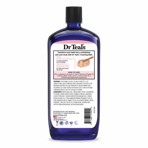 Dr Teal's® Restore & Replenish Pink Himalayan Salt with Pure Epsom Salt Foaming Bath Perspective: back