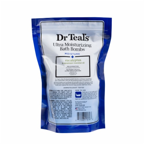 Dr Teal's Eucalyptus and Spearmint Ultra Moisturizing Bath Bombs Perspective: back