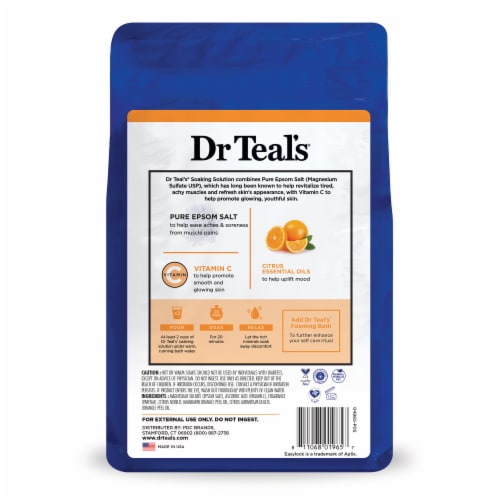 Dr Teal's® Glow & Radiance Epsom Salt Magnesium Soak with Vitamin C & Citrus Perspective: back