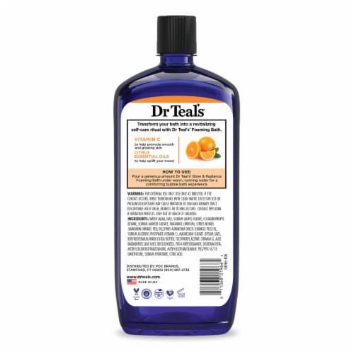 Dr Teal's® Vitamin C Glow & Radiance Pure Epsom Salt Foaming Bath Perspective: back