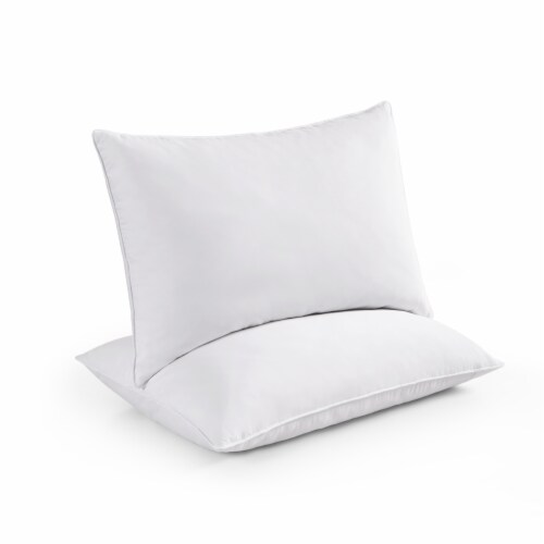 2 Pack Goose Feather Pillow Queen Perspective: back