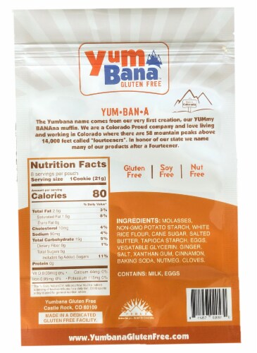 Yum Bana™ Molasses Spice Gluten-Free Cookies Perspective: back