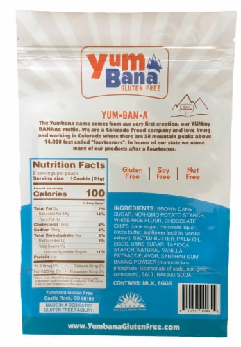 Yumbana Gluten Free Chocolate Chip Cookies Perspective: back