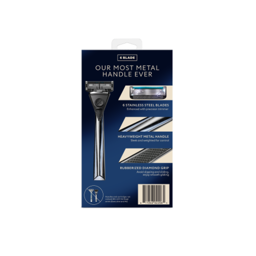 Dollar Shave Club® Heavy Metal Handle 6 Blade Razor Set Perspective: back